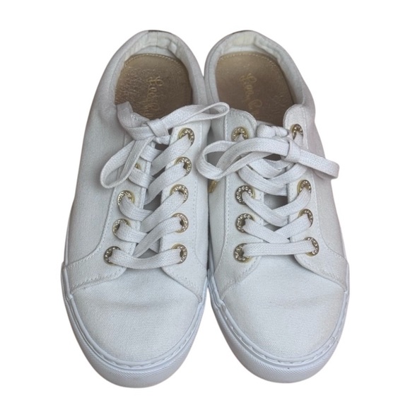Lilly Pulitzer Abigail Canvas Mule Sneakers Resort White original box- 8.5 - Picture 4 of 16